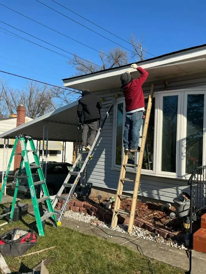Restoration crew performing exterior repair in Statesboro