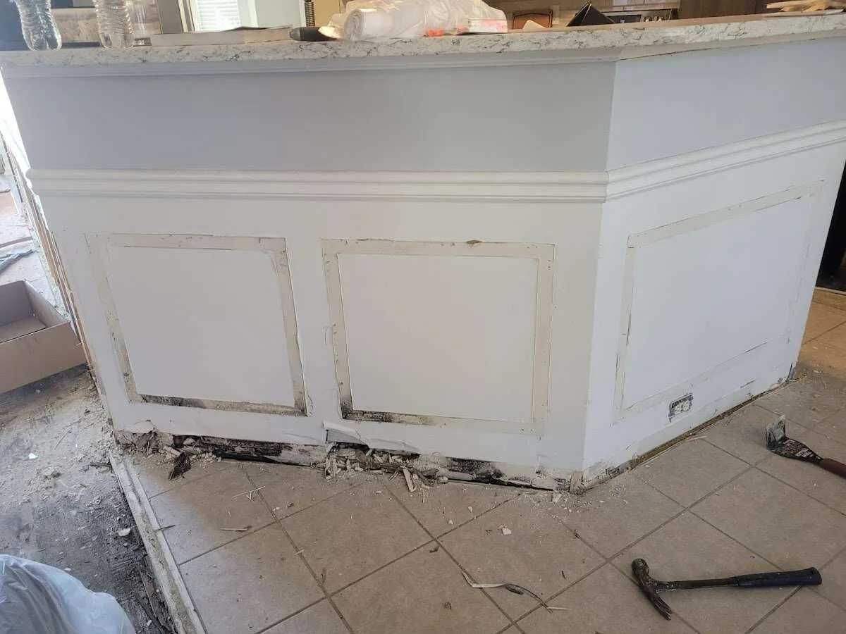 Water damage and mold on kitchen during Storm Damage Restoration in Statesboro